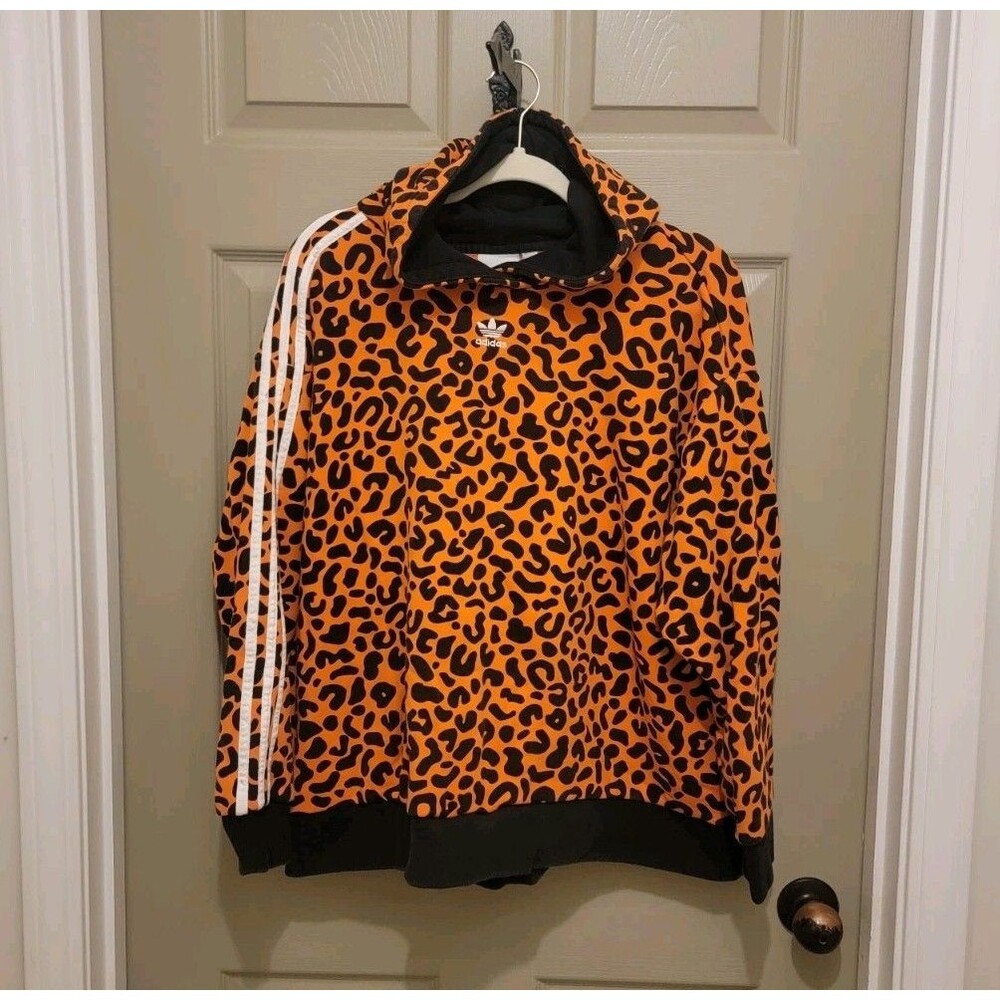 Adidas Rich Mnisi Animal Cheetah Leopard Print Pullover Hoodie Womens Sz 3XL